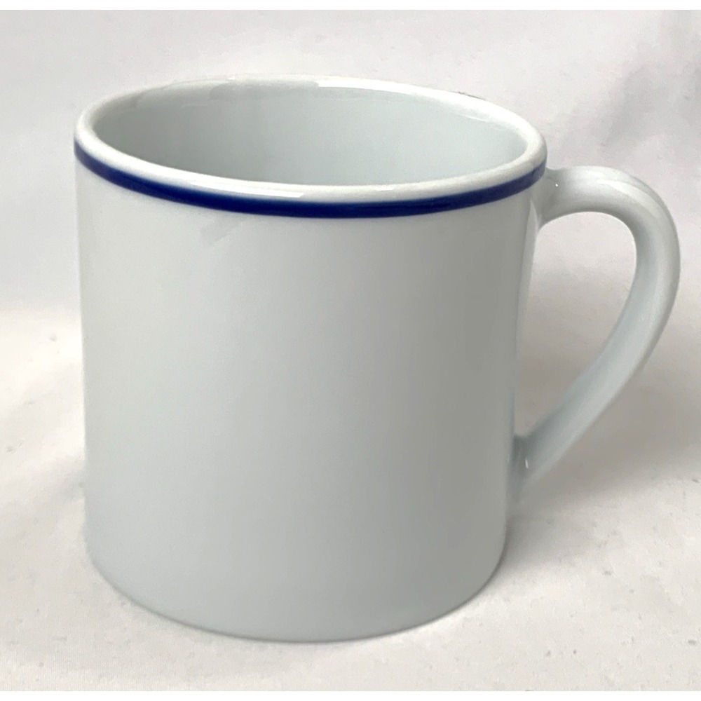 Apilco‎ France Porcelain Mug White Tradition Blue Band  12 ounce